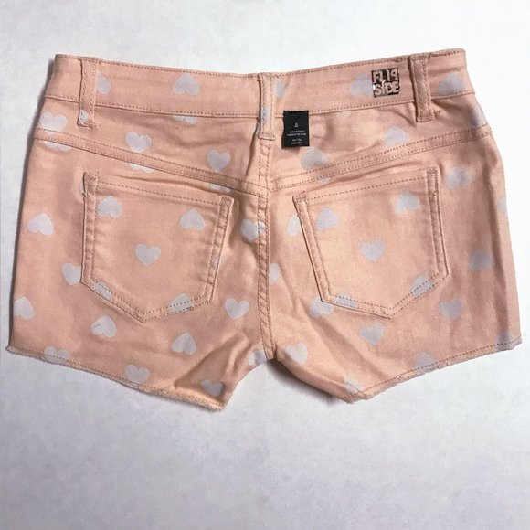 Flip Side Reversible Shorts Peachy Pink with Heart - Picture 2 of 8